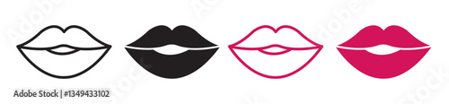 Lips icons pack. vector illustrations designs