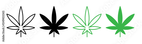 Marijuana icons pack. vector illustrations designs