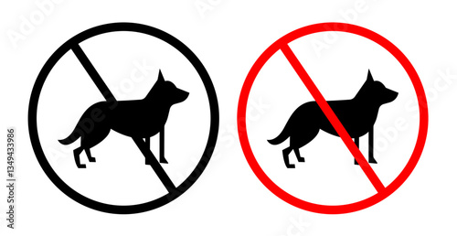Sticker No dogs allowed sign pack. vector illustrations designs