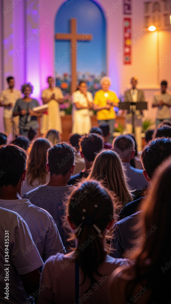 Diverse Christian Worshippers United in Praise, Isolated on Transparent Background for Promotional Use in Church Events Diverse Christian Worshippers United in Praise, Isolated on Transparent Background for Promotional Use in Church Events