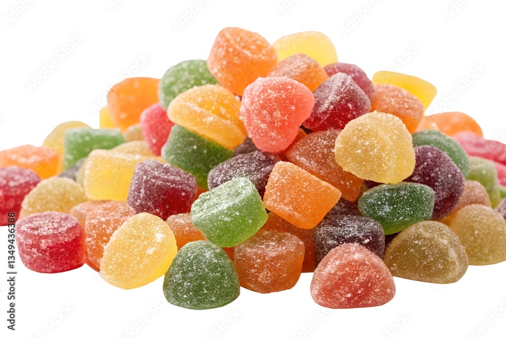 Pile of assorted jelly candies isolated on transparent background Pile of assorted jelly candies isolated on transparent background