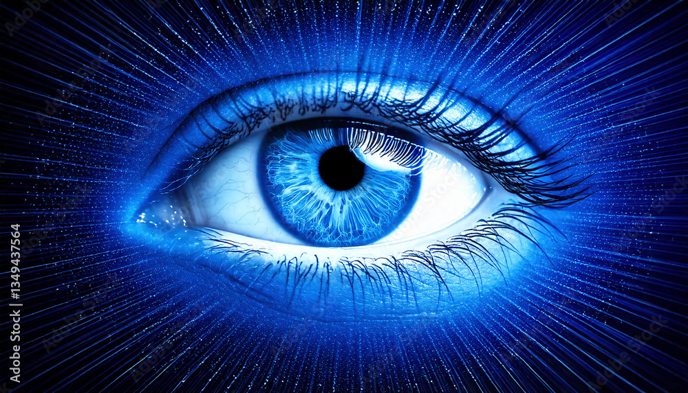 Obraz premium Azure Blue Eye Macro Close