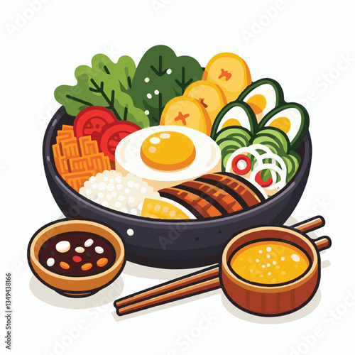 bibimbap, asian, cuisine, meal, healthy, delicious, food, rice, gourmet, korean food, vegetable, cooking, dinner, fresh, colorful, bowl, lunch, traditional, dish, egg, beef, spicy, korean, carrot, mea