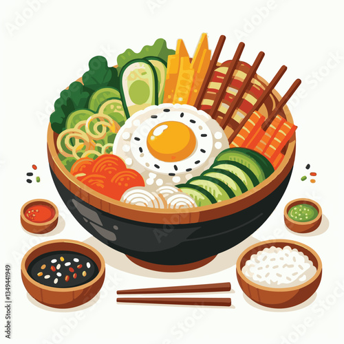 bibimbap, asian, cuisine, meal, healthy, delicious, food, rice, gourmet, korean food, vegetable, cooking, dinner, fresh, colorful, bowl, lunch, traditional, dish, egg, beef, spicy, korean, carrot, mea