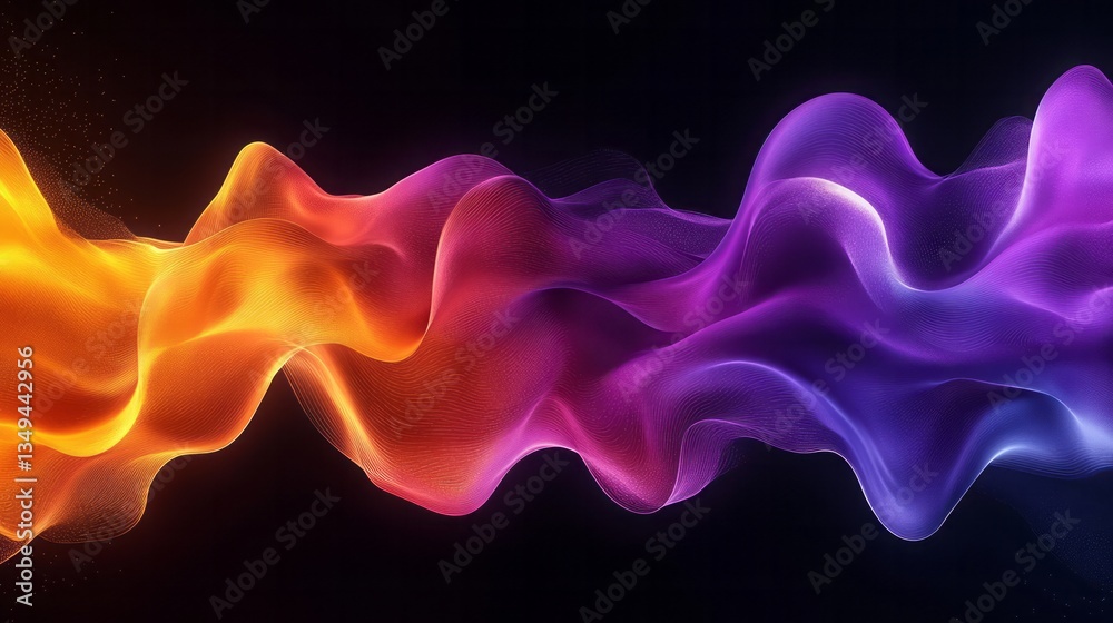 Fototapeta premium Abstract colorful wavy lines flowing across a dark background