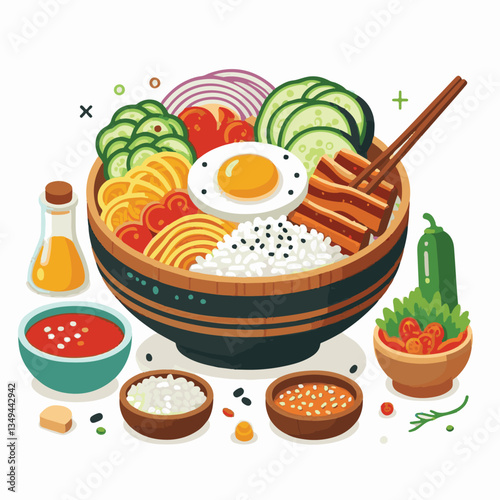 bibimbap, asian, cuisine, meal, healthy, delicious, food, rice, gourmet, korean food, vegetable, cooking, dinner, fresh, colorful, bowl, lunch, traditional, dish, egg, beef, spicy, korean, carrot, mea