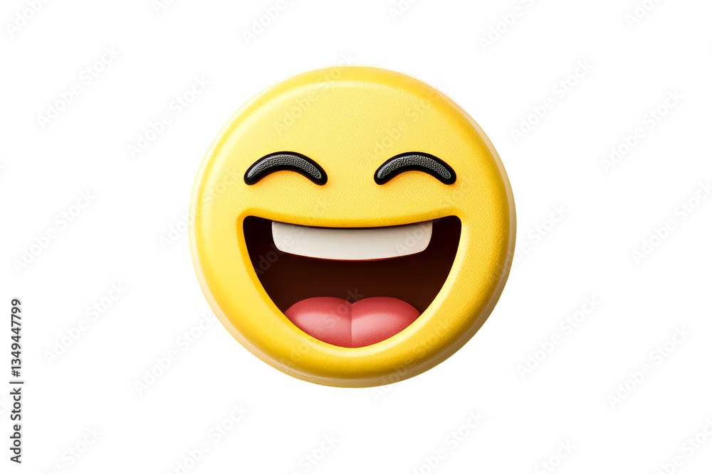 Hilarious Emoji with Wide Smile and Closed Eyes, cut out transparent Hilarious Emoji with Wide Smile and Closed Eyes, cut out transparent