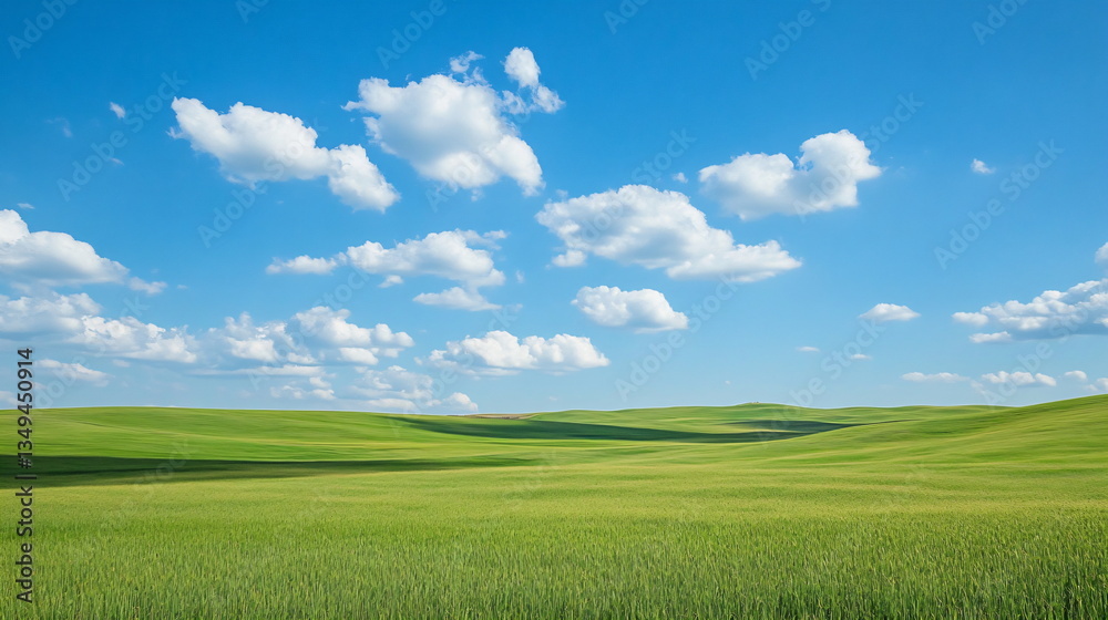 Obraz premium wheat field with blue sky 
