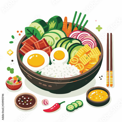 bibimbap, asian, cuisine, meal, healthy, delicious, food, rice, gourmet, korean food, vegetable, cooking, dinner, fresh, colorful, bowl, lunch, traditional, dish, egg, beef, spicy, korean, carrot, mea