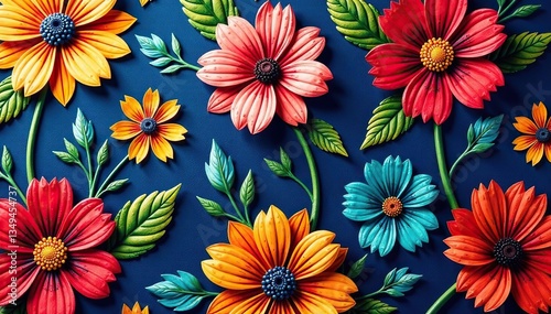 Intricate floral repeating pattern on a fabric swatch , vintage, motif