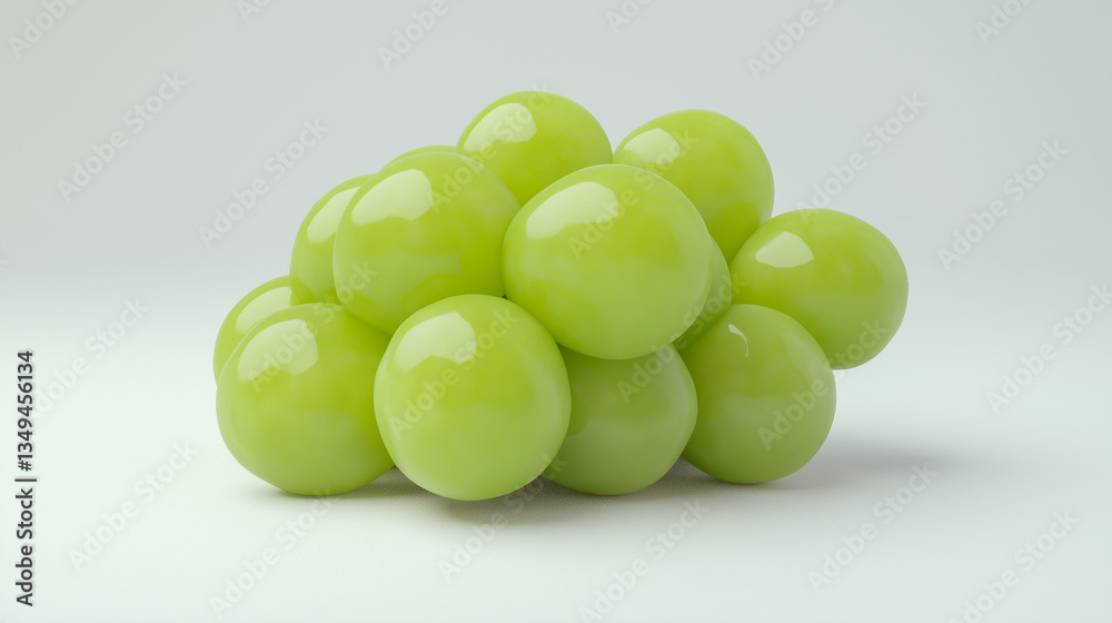 Fresh green grapes arranged artistically on a neutral background Fresh green grapes arranged artistically on a neutral background