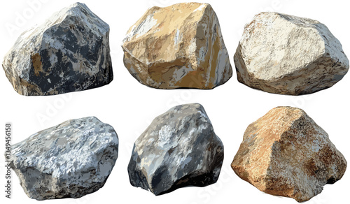 Vector stones cutout, realistic stone shapes png, 3D rock textures, stone background design, abstract stone textures, natural stone, seamless stone shapes, stone pattern