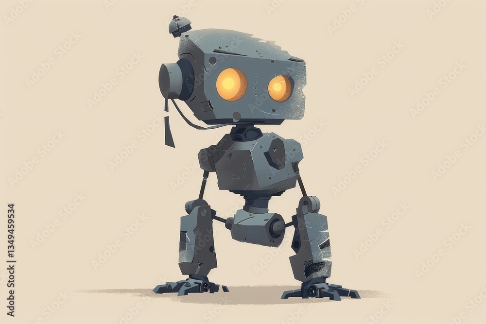 robot motifs illustrations featuring robots and robotic themes