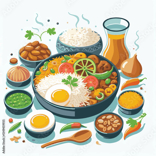 chicken, dinner, spicy, indian, cuisine, dish, asian, basmati, rice, meat, food, lunch, background, biryani, cooked, delicious, healthy, meal, india, restaurant, arabic, cooking, homemade, isolated, t