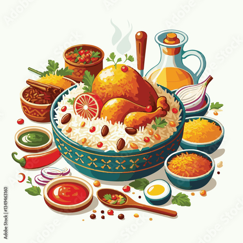 chicken, dinner, spicy, indian, cuisine, dish, asian, basmati, rice, meat, food, lunch, background, biryani, cooked, delicious, healthy, meal, india, restaurant, arabic, cooking, homemade, isolated, t
