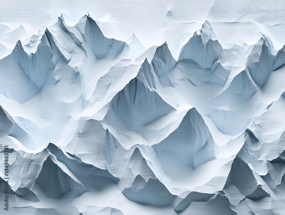 Obraz premium Abstract Blue Ice Mountain Range Landscape