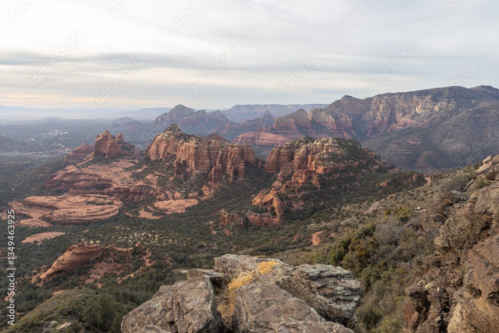 A cloudy day from a view high above Sedona, Arizona A cloudy day from a view high above Sedona, Arizona
