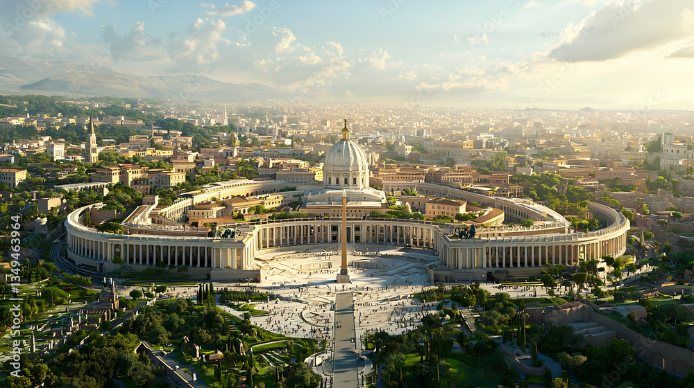 Fototapeta premium Aerial View Of St Peters Basilica In Vatican City
