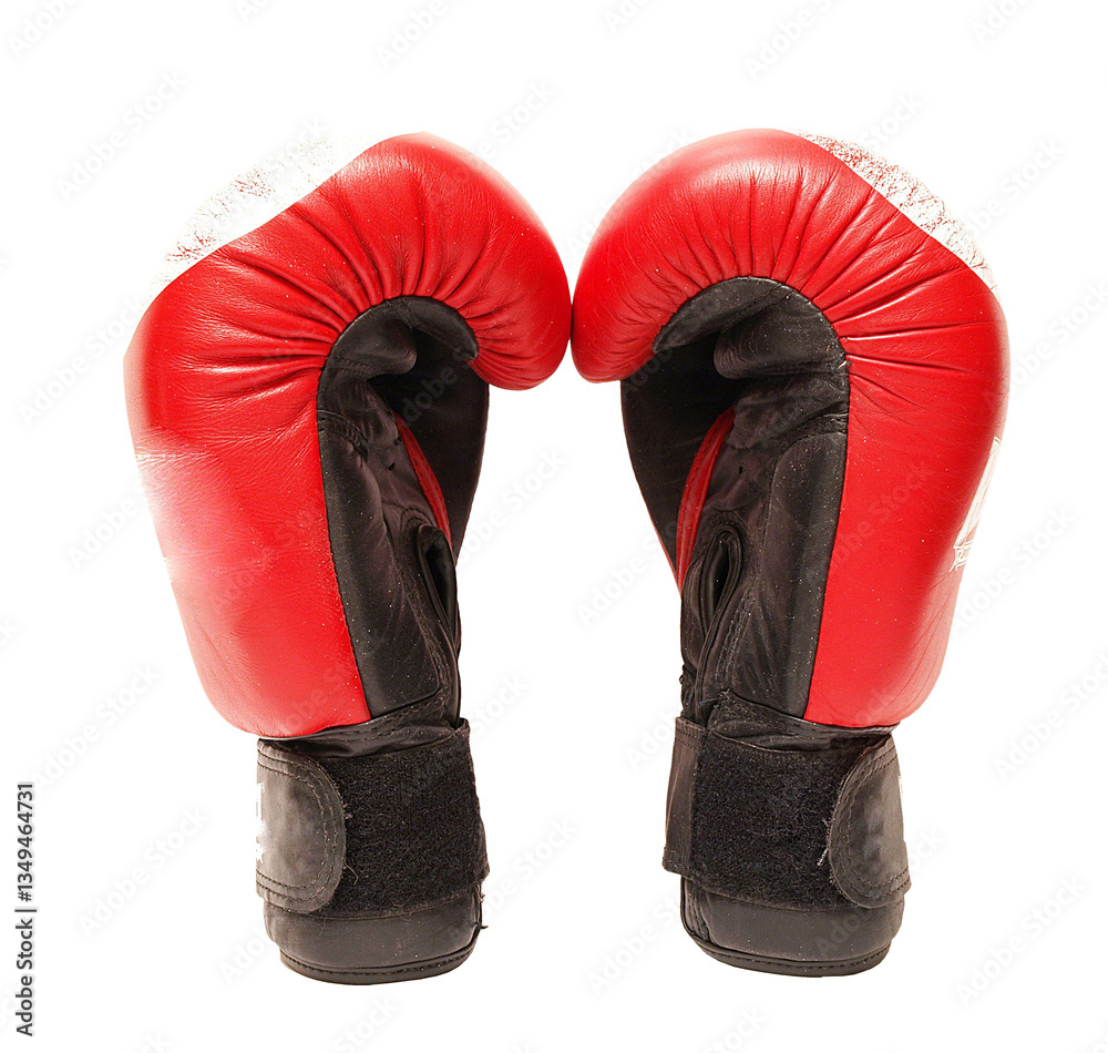 Red boxing gloves isolated