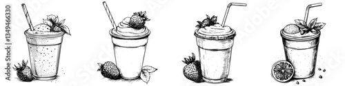 Delicious summer smoothies with strawberries and limes in a clean and refreshing style