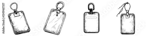 Variety of blank luggage tags for travel identification in simple design