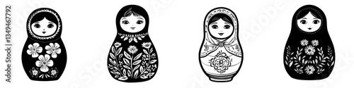 Colorful nesting dolls display traditional designs and cultural significance in a creative arrangement