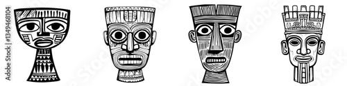 Unique collection of traditional African masks displayed together showcasing intricate designs and cultural symbolism
