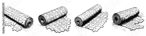Unique puzzle roll mat for easy storage and assembly of jigsaw puzzles at home or on the go