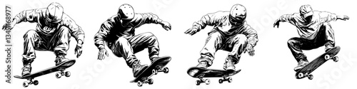 Dynamic skateboarder performing tricks in an urban skate park during daylight sessions with a vibrant atmosphere