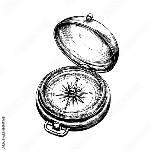 Compass reveals directions for adventurers seeking new paths in wilderness exploration and navigation experiences