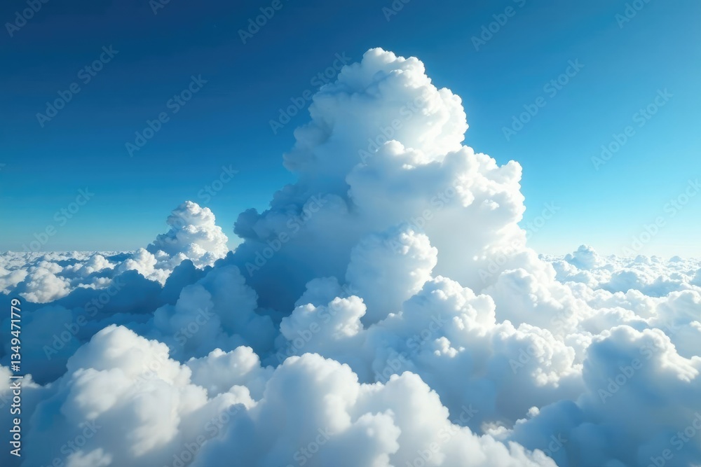 High altitude cloud formation against a deep blue backdrop, dimensional, texture High altitude cloud formation against a deep blue backdrop, dimensional, texture