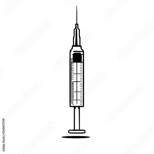 Illustration of a syringe representing medical applications and health practices in a healthcare setting