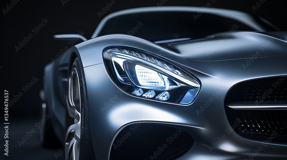 Close-up View of a Sleek Luxury Car Front Headlight, Showcasing Precision Design and Modern Automotive Elegance Close-up View of a Sleek Luxury Car Front Headlight, Showcasing Precision Design and Modern Automotive Elegance