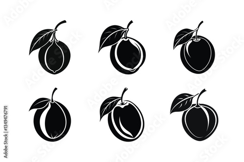 Sapodilla – Manilkara zapota silhouette vector illustration