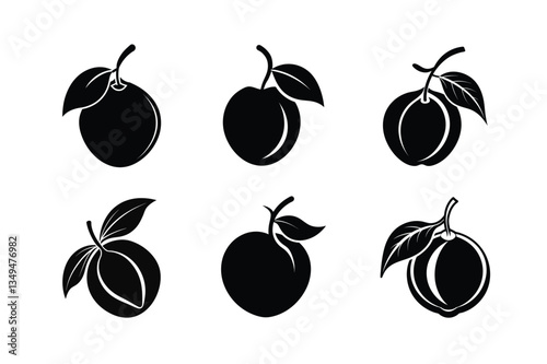 Sapodilla – Manilkara zapota silhouette vector illustration