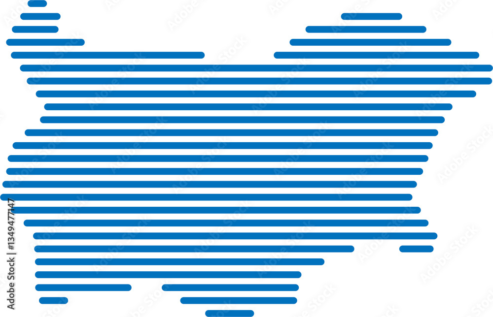 horizontal line drawing of bulgaria map.