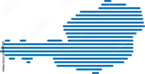 Obraz na płótnie horizontal line drawing of austriamap. w salonie