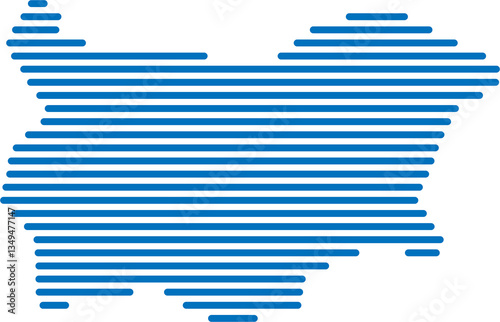Obraz na płótnie horizontal line drawing of bulgaria map. w salonie