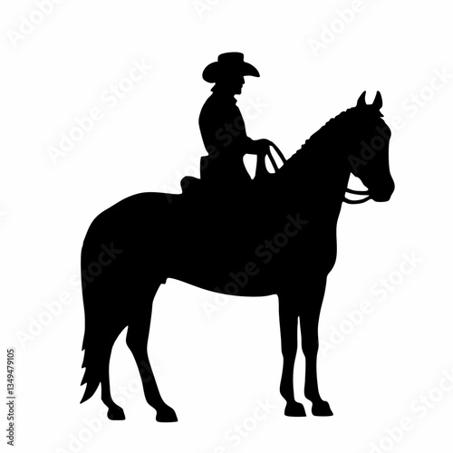 Silhouette vector illustration of a galloping horse