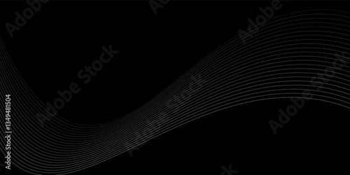 A dynamic digital artwork featuring a series of elegant, fine white lines. modern concept