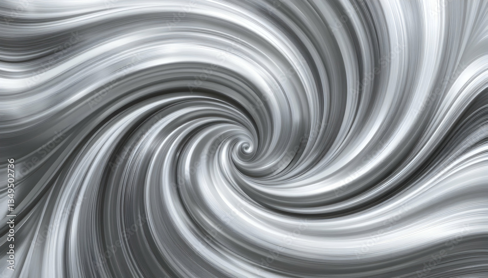 Obraz premium Silver Swirl Abstract Background Metallic Texture Chrome Effect Elegant Design Modern Art Graphic Resource Wallpaper Backdrop Banner