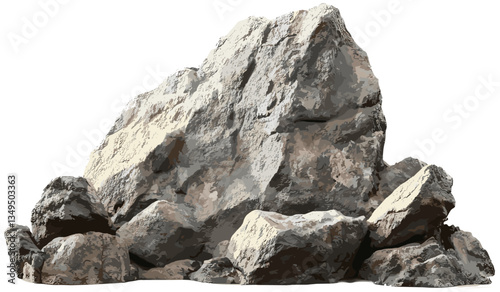 Vector mountains, rocks, shapes, transparent backgrounds png, abstract landscape, stylized cliffs, 3D hills, nature elements, stone formations, geometric peaks, isolated scenery