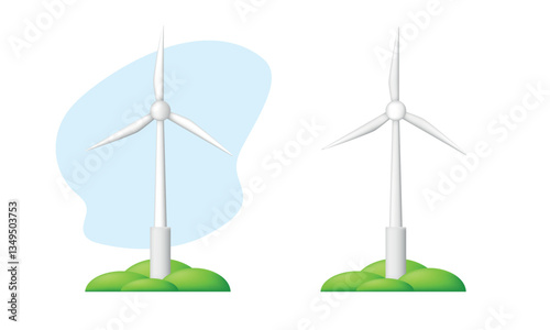 Windmill. Vector clipart isolated on white background.