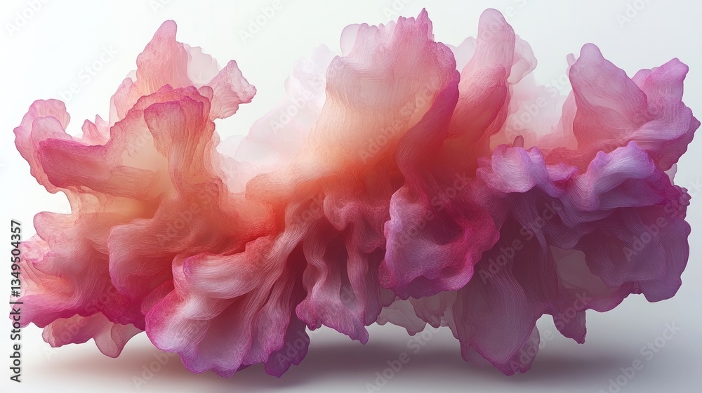 Fototapeta premium Abstract pink and orange cloud-like form