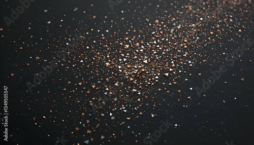 Rose gold and silver glitter on black background luxury texture festive sparkling backdrop for holidays celebrations and events