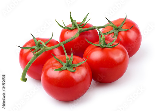 Tomato cluster isolated on white background.