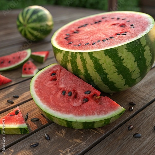 Fresh Ripe Watermelon Slices Isolated on White Background – Summer Fruit Concept