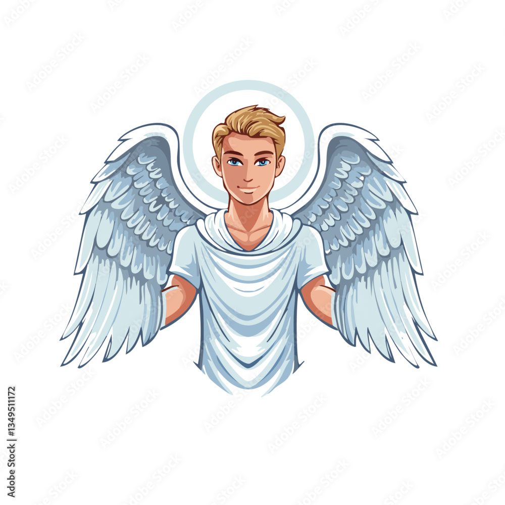 man angel with wings vector icon design