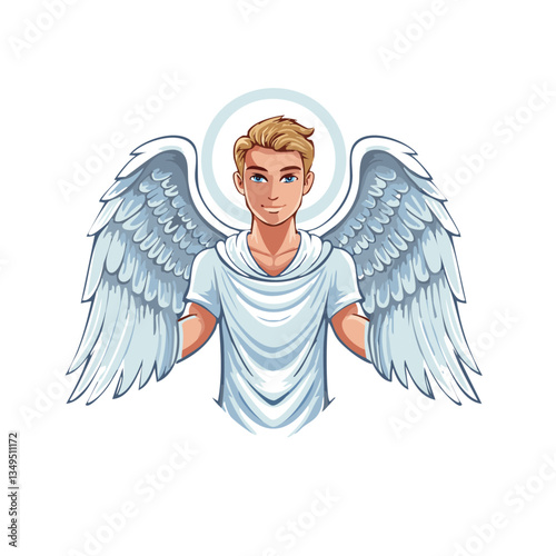 man angel with wings vector icon design
