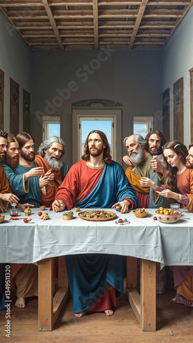 The Last Supper - Isolated on Transparent Background for Religious Publications and Art Displays
